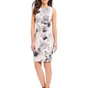 Calvin Klein Floral Scuba Sheath